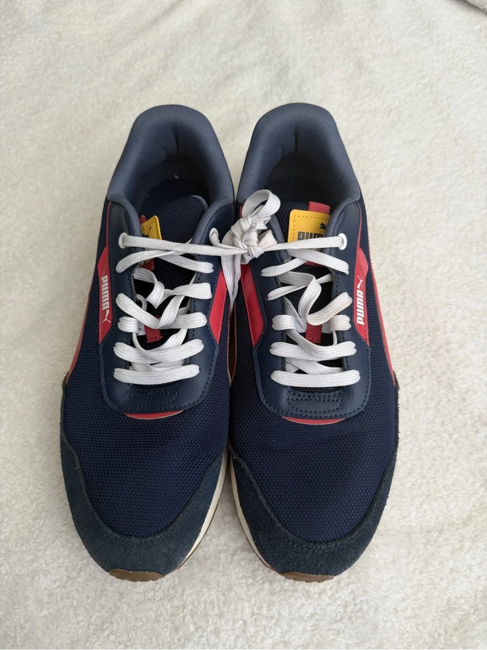 Puma Men’s Navy, Pink & Yellow Low-Top Sneakers